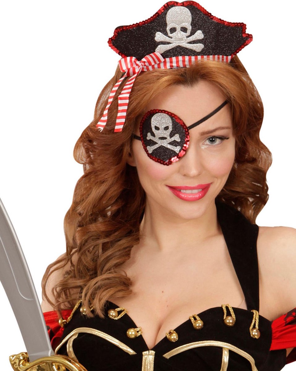 WIDMANN - Sexy piraten haarband en ooglapje - Accessoires > Overige